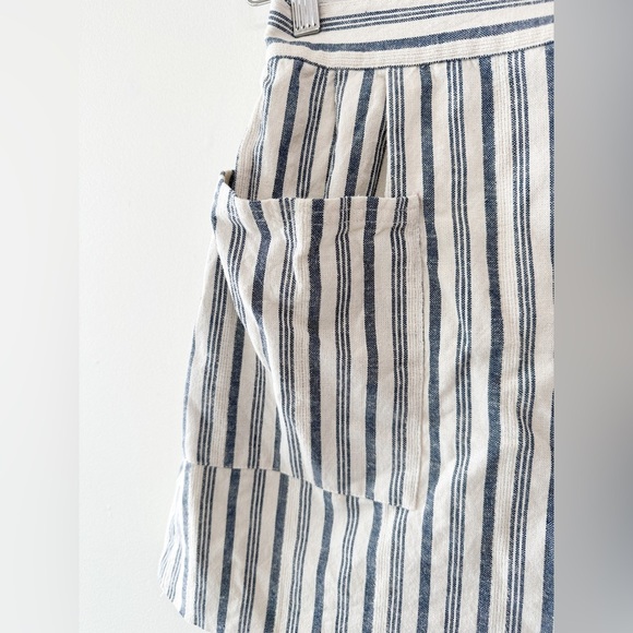 Linen Skirt “Oak + Fort” Button front - Blue/White Stripe Linen- Size Small - Picture 3 of 8